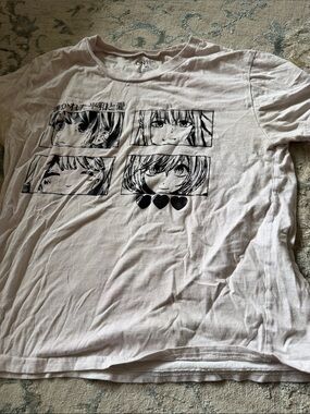 On Fire Light Pink Anime Panel Graphic Crewneck Tee - Men